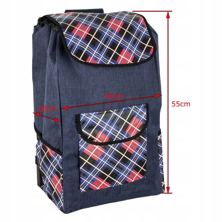 WZ407T Torba do wózka zakupowego na kółkach nieprzemakalna 35L Marka Polar Fashion