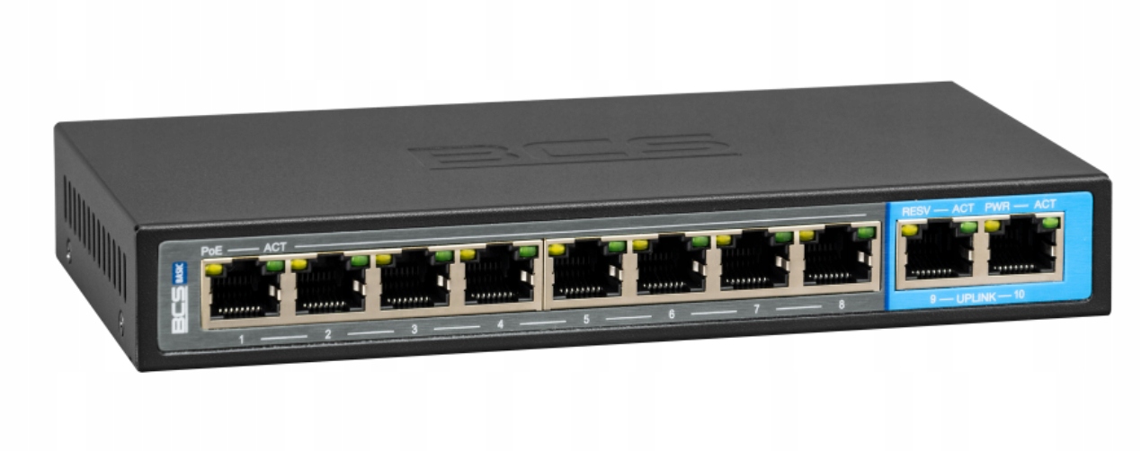 Switch PoE 8x PoE, 2x Lan BCS-B-SP0802G 10-portový Bcs Basic