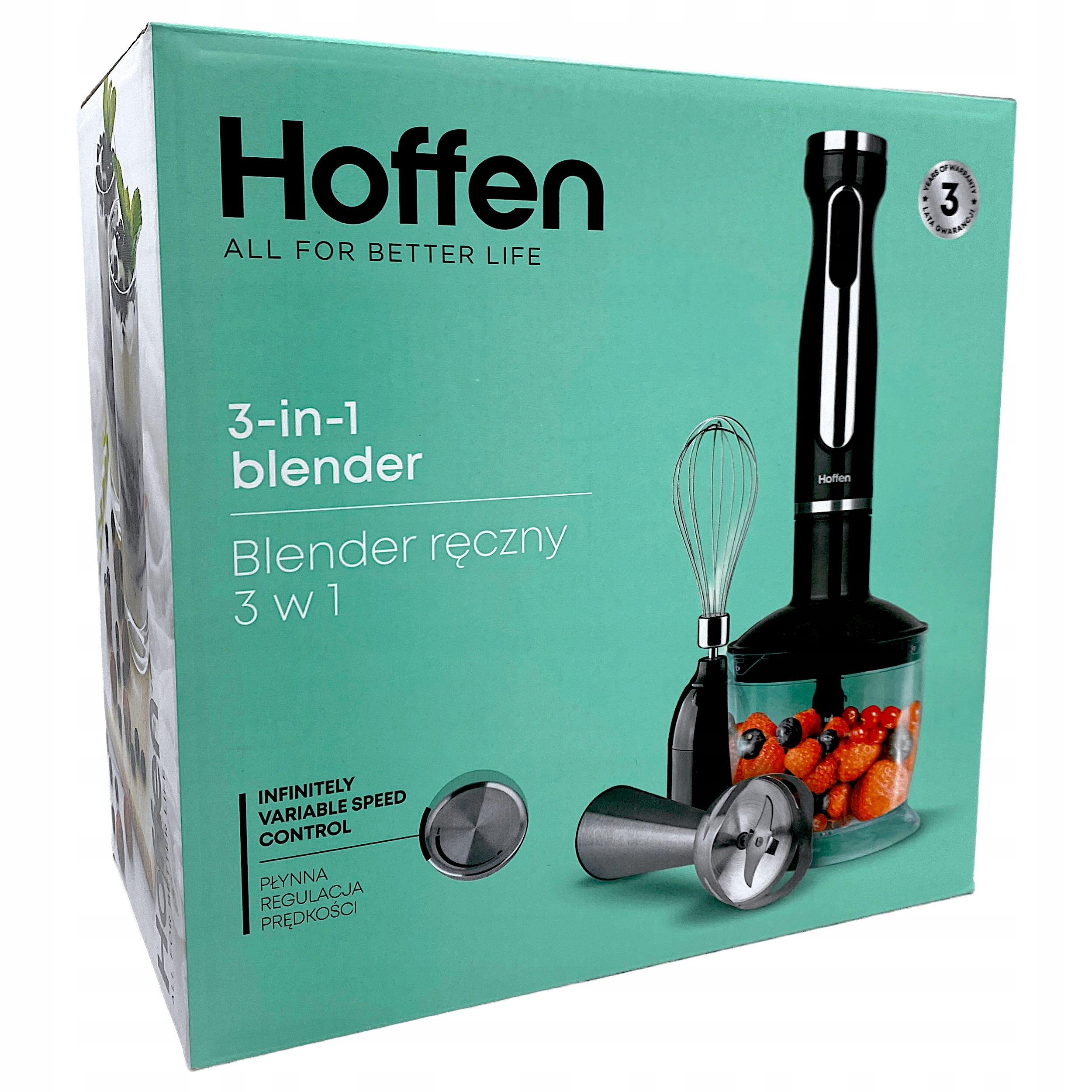 Hoffen Blender ręczny 3w1 1200W Czarny