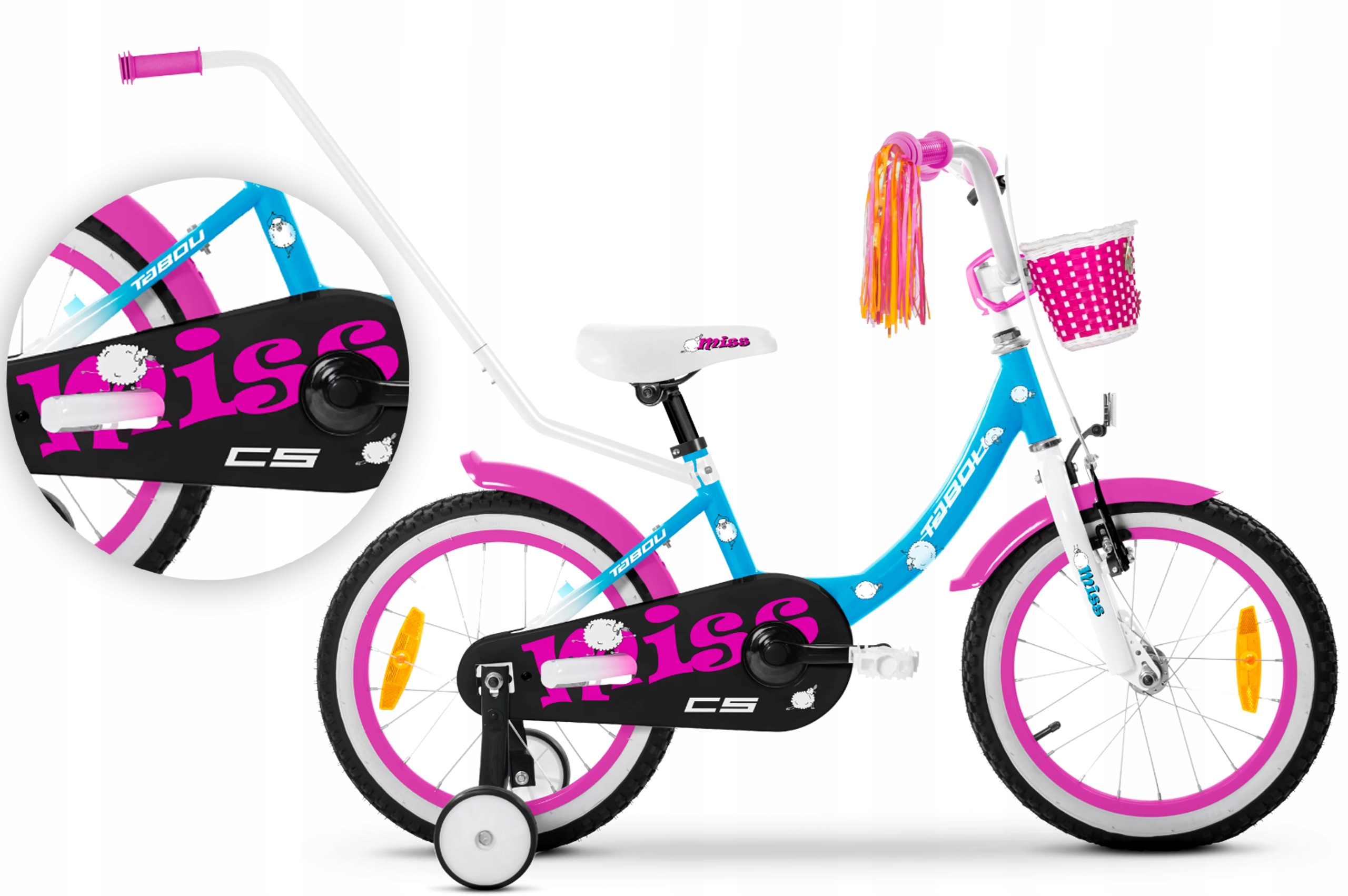 Rower dziecięcy 14" Tabou Miss Cs Alu niebieski biały R26