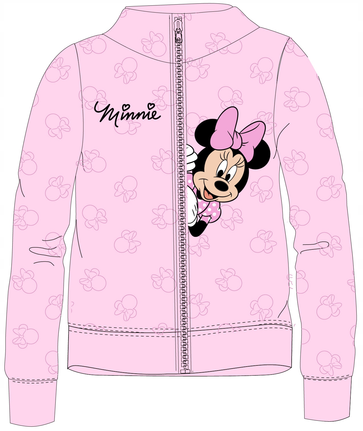 BLUZA DRESOWA DZIEWCZĘCA OCIEPLANA NA ZAMEK MYSZKA MINNIE 122/128 R005S Marka EplusM