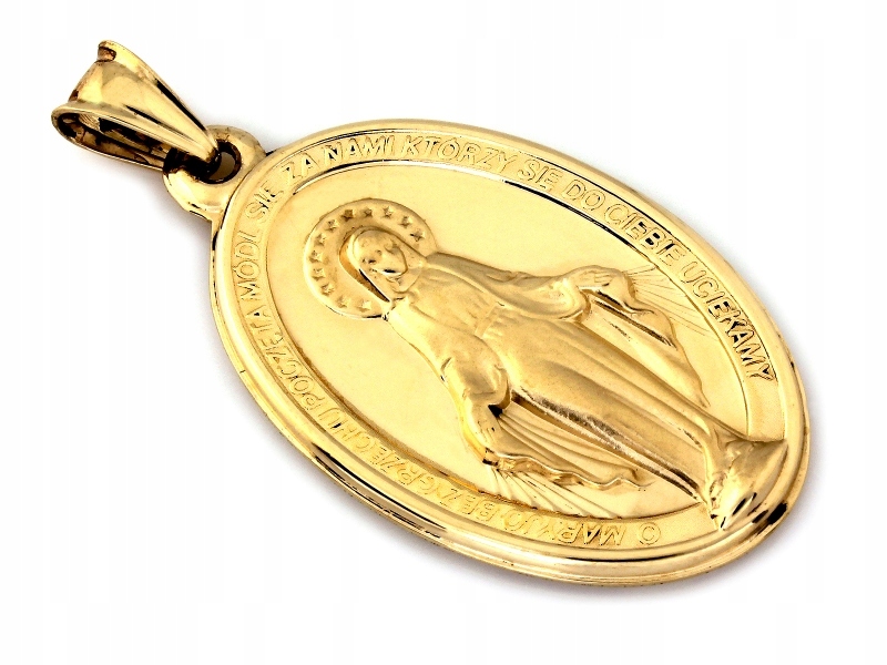 Velký zlatý medailonek 585, oboustranný škapulíř s neposkvrněnou dárek 14k