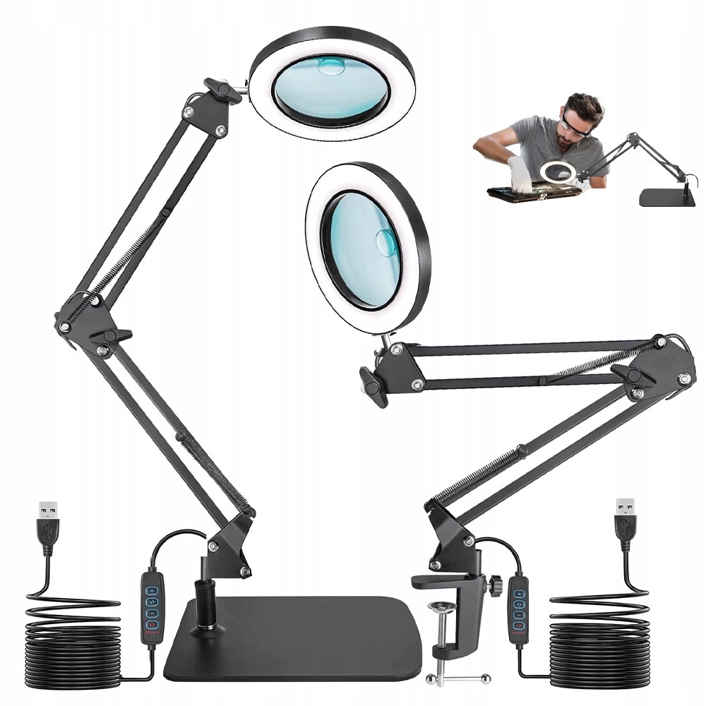 Led Lampa Kosmetická Lupa Sklo Zvětšující Stolní Kreslicí Lampa