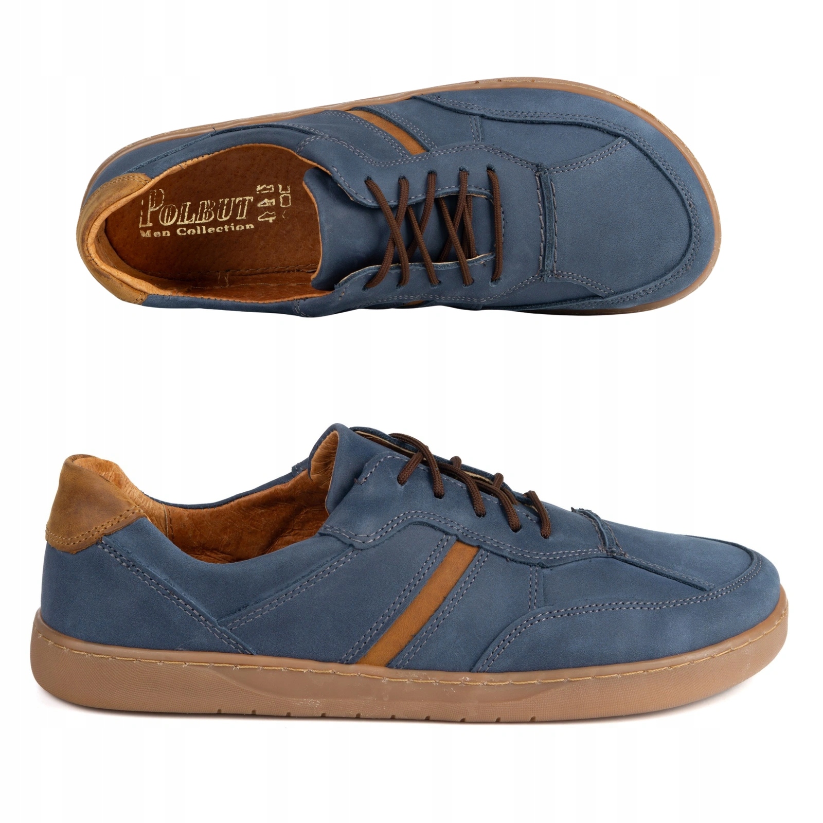 Pánské kožené barefoot boty Polbut 2601 polské polobotky 45