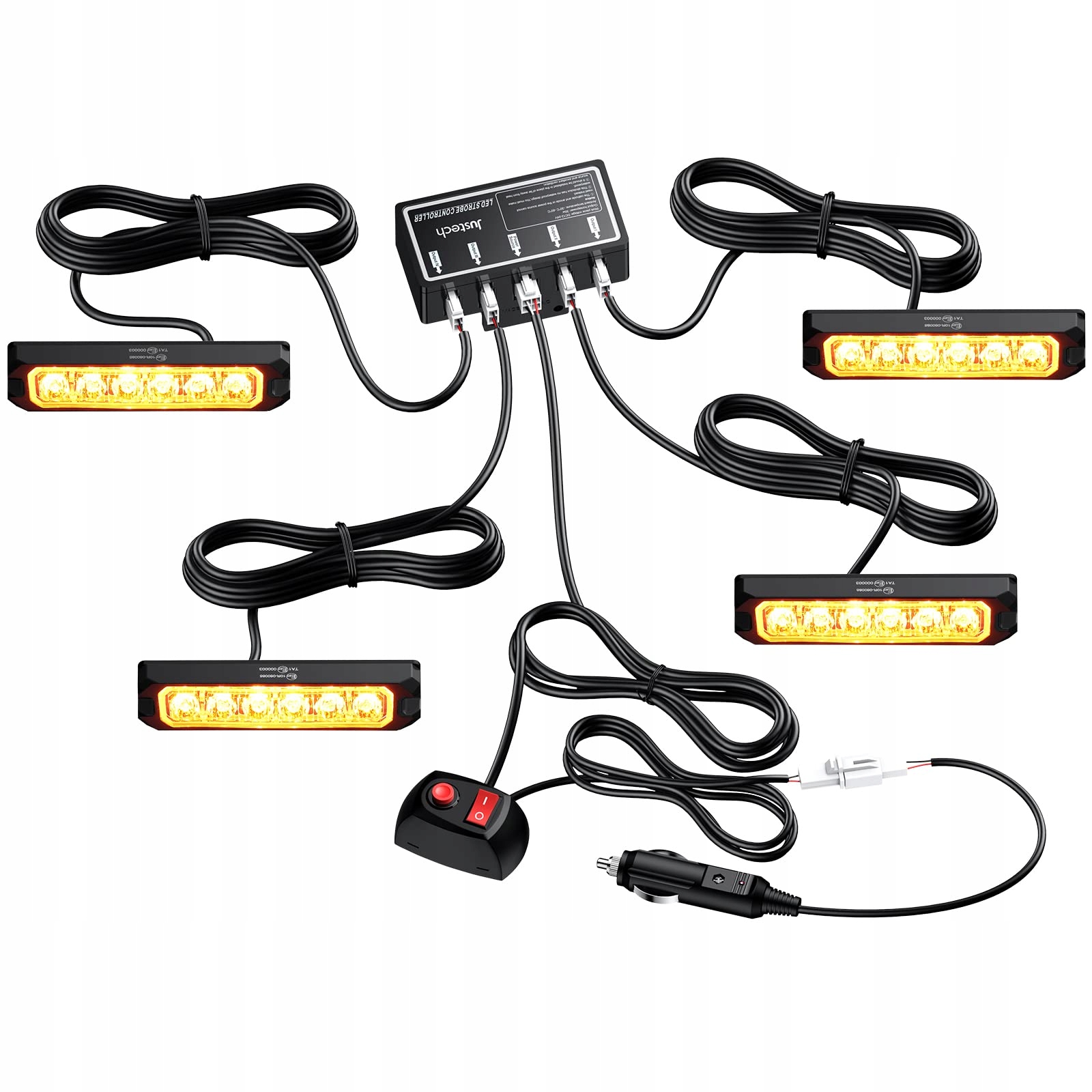 Justech 4 szt., 6 diod LED, światła