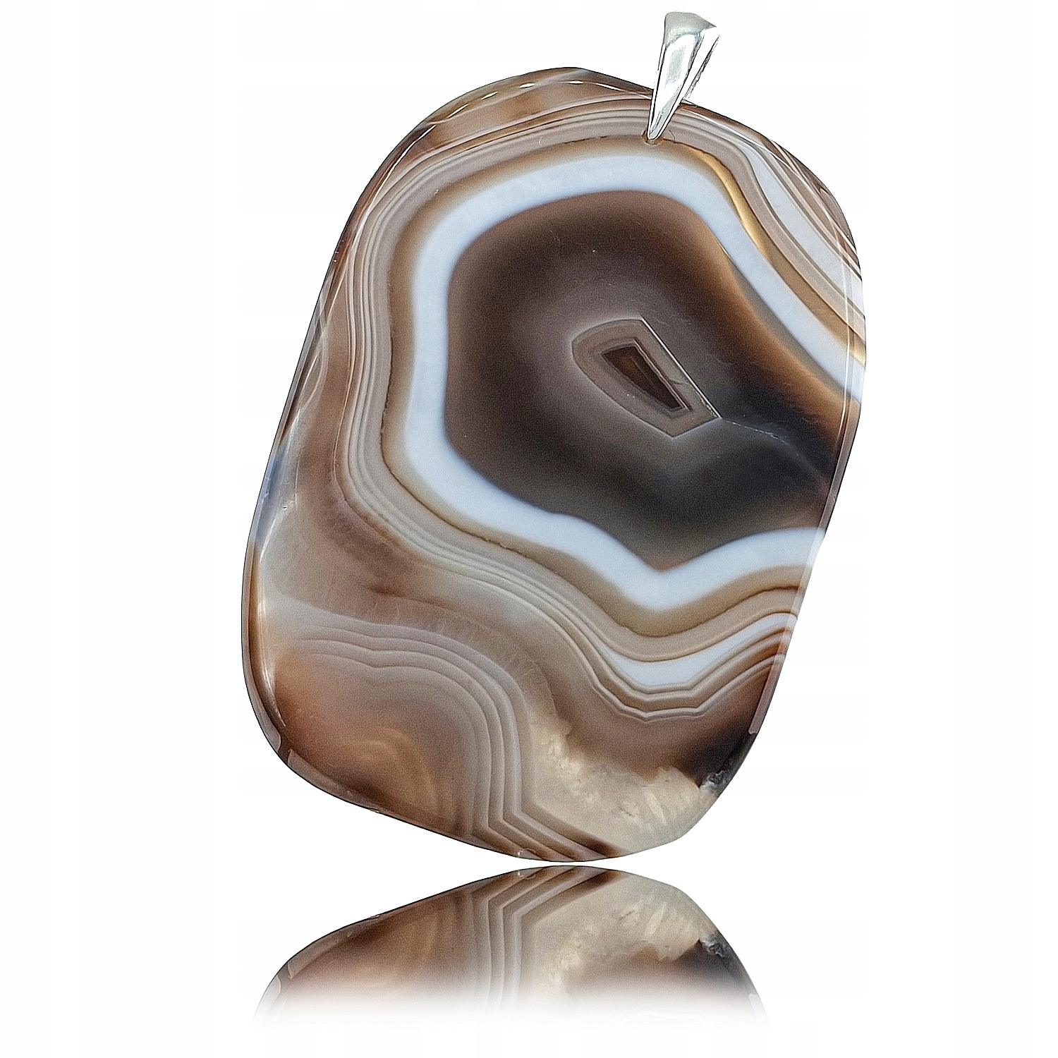 Přírodní Achát Krásný Přívěsek Stříbro Unikát