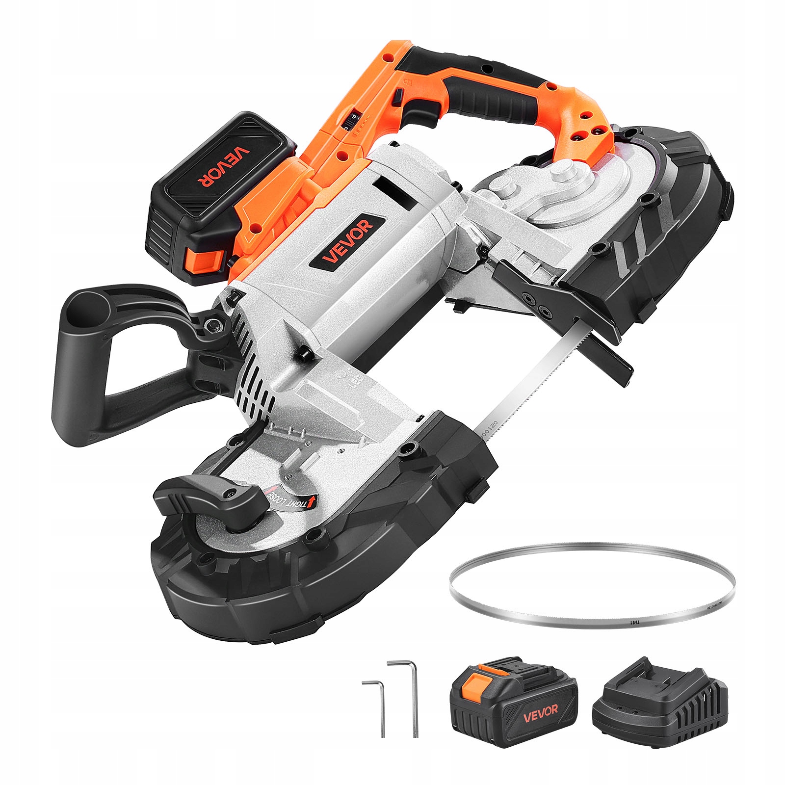 Vevor 20V Akumulátorová Pásová Pila 127 X 115 MM, Výkonný Bezkartáčový Motor