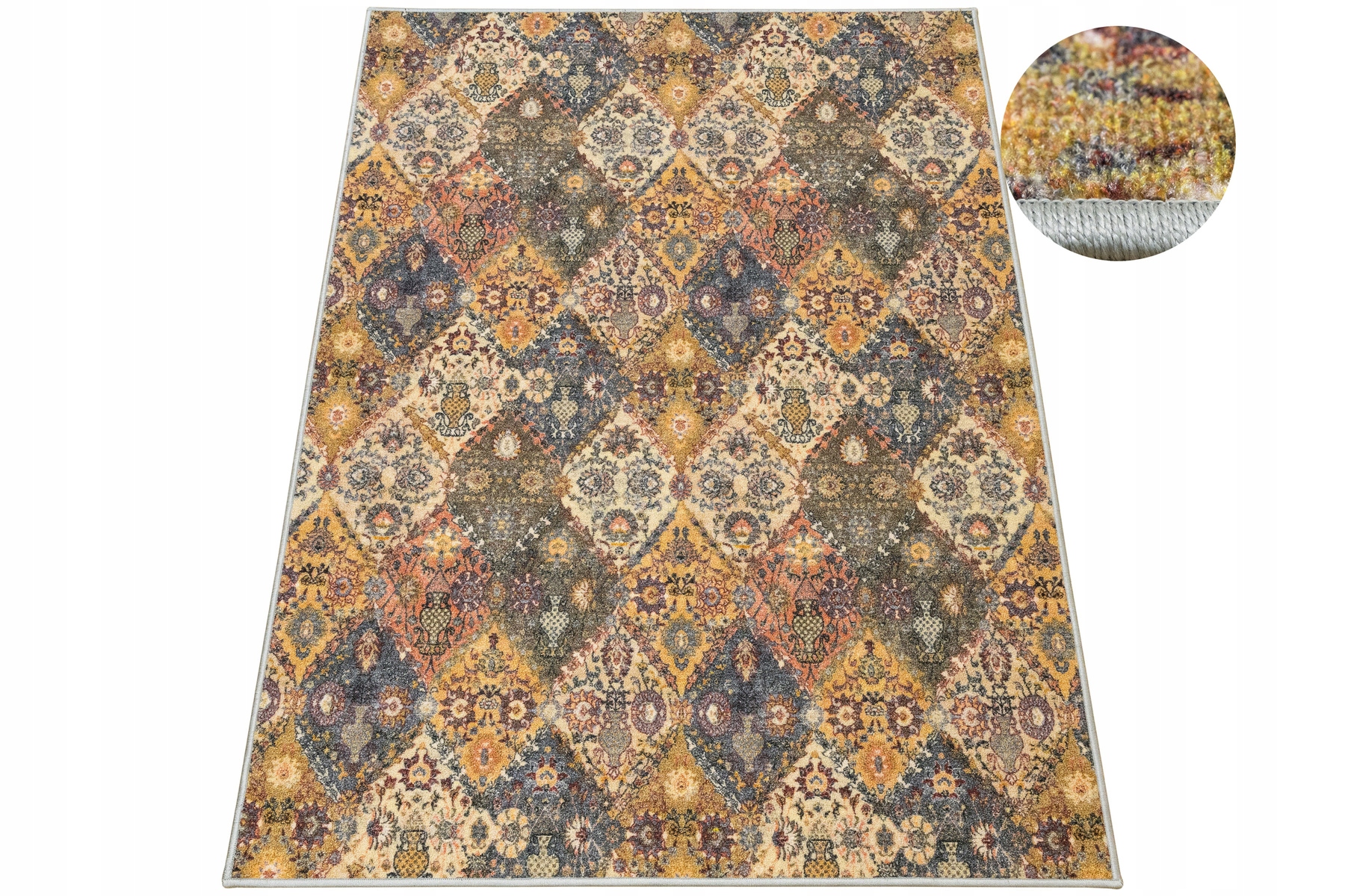 Dywan Ornamet Pętelkowy Na Filcu Do Salonu Boho Modern Classic 250x350 cm