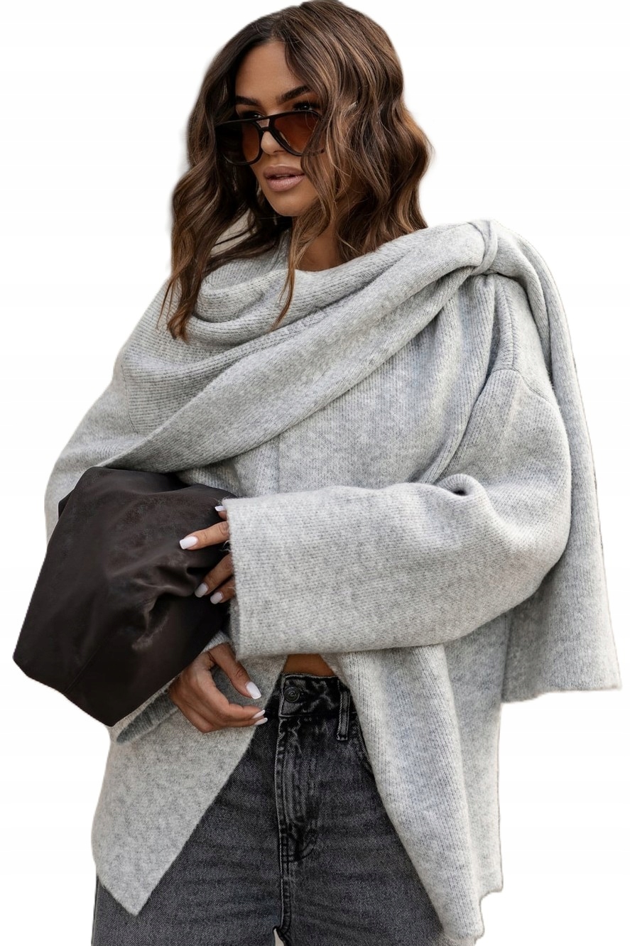 Cocomore Asymetrický svetr Kardigan Šedý New