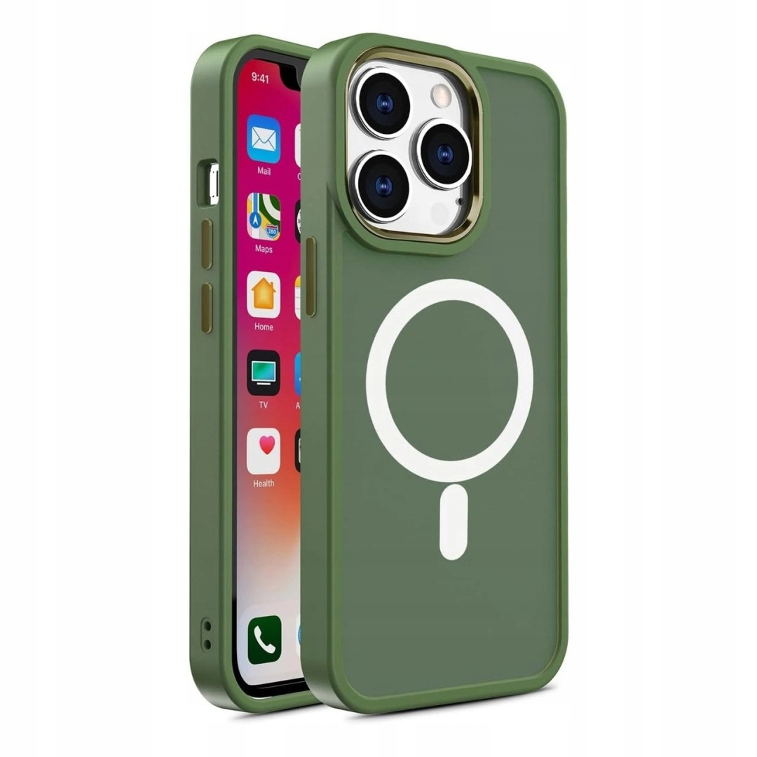 Magnetyczne etui z MagSafe Color Matte Case do iPhone 15 Plus zielone