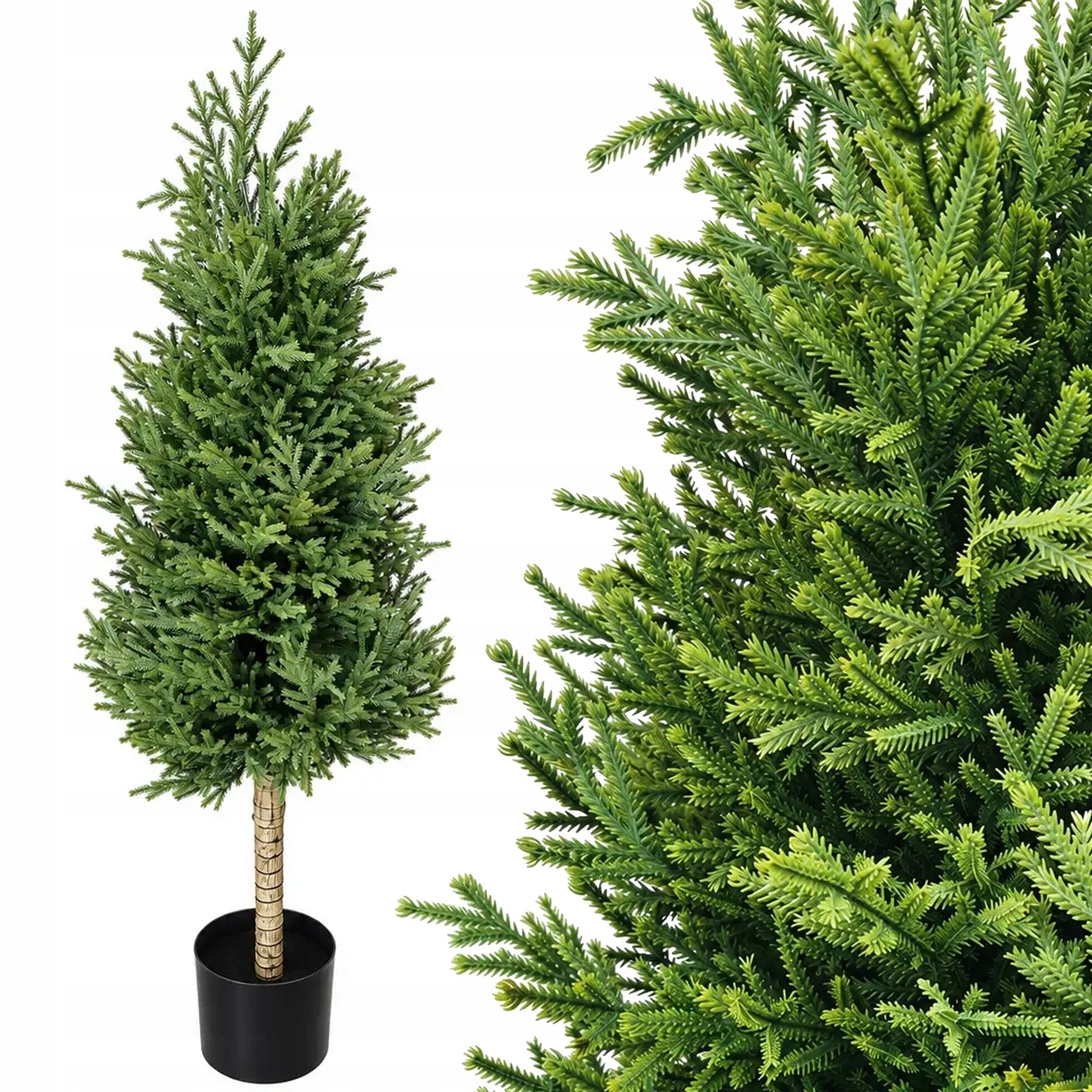 Silikonový vánoční stromek na kmeni 120 cm slim v květináči