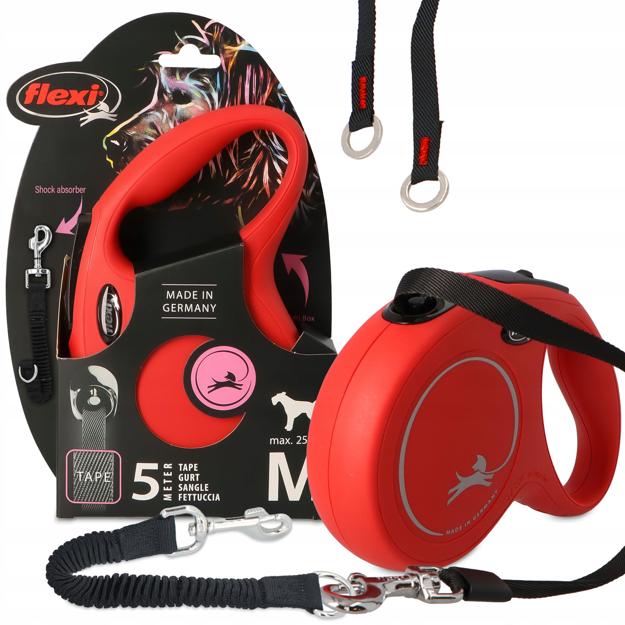 Levně Vodítko Automatická Pro Psa 5 m Páska Tlumič pro vodítko pro trénink Elastická 3O