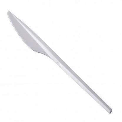 

Nóż noże plastikowe białe jednorazowe 17cm– 100szt