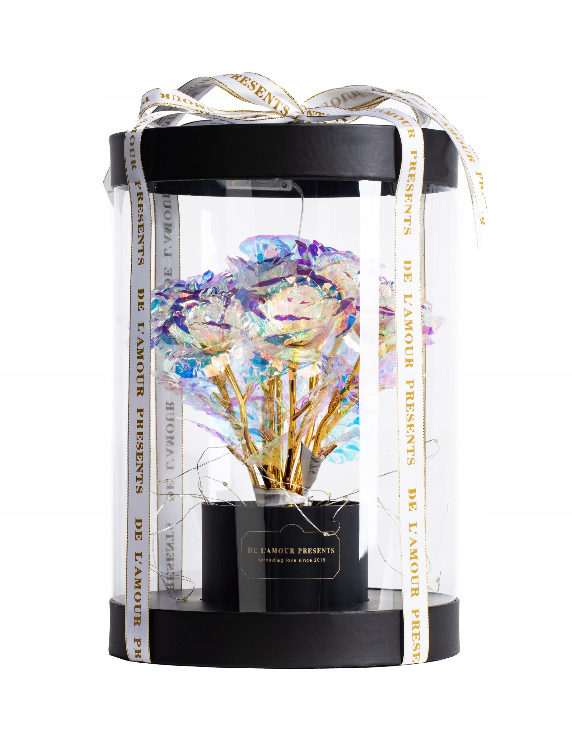 

Wieczne Świecące Róże 11 Sztuk Lamour Box +gratisy