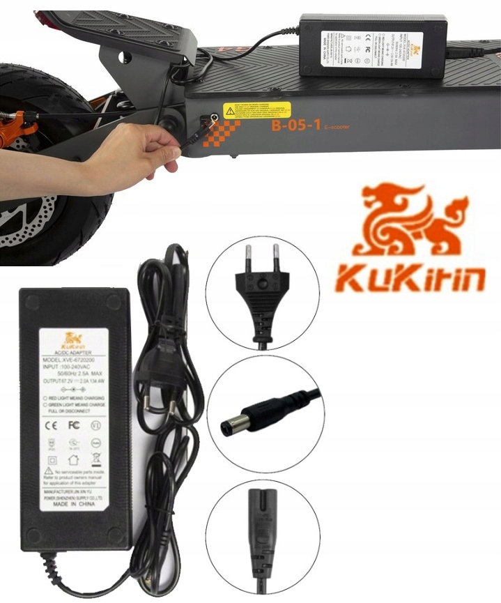 Kukirin G4 elektryczna oryginalna ładowarka 67.2V 2A