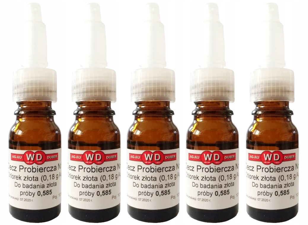 Zkušební kapalina 10 ml Chlorek Zlatá 0,18 g Au 5x