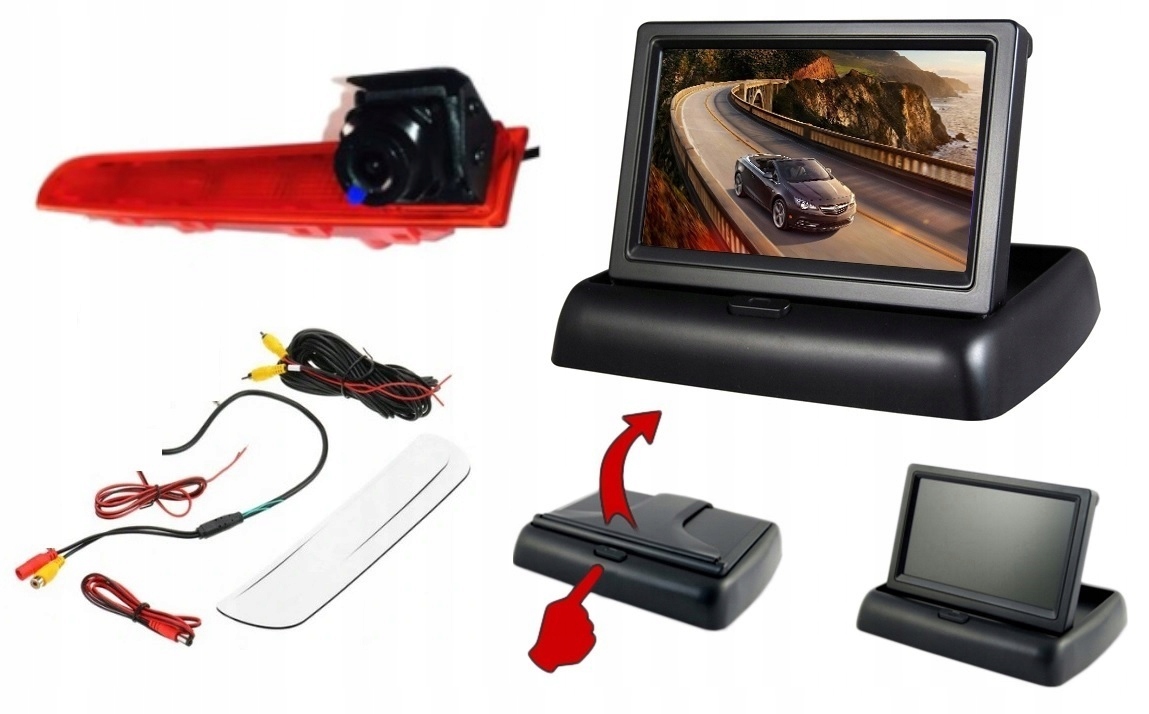 Monitor Cúvacia Kamera V Lampách Vw Transporter T5 T6 1920x1080P