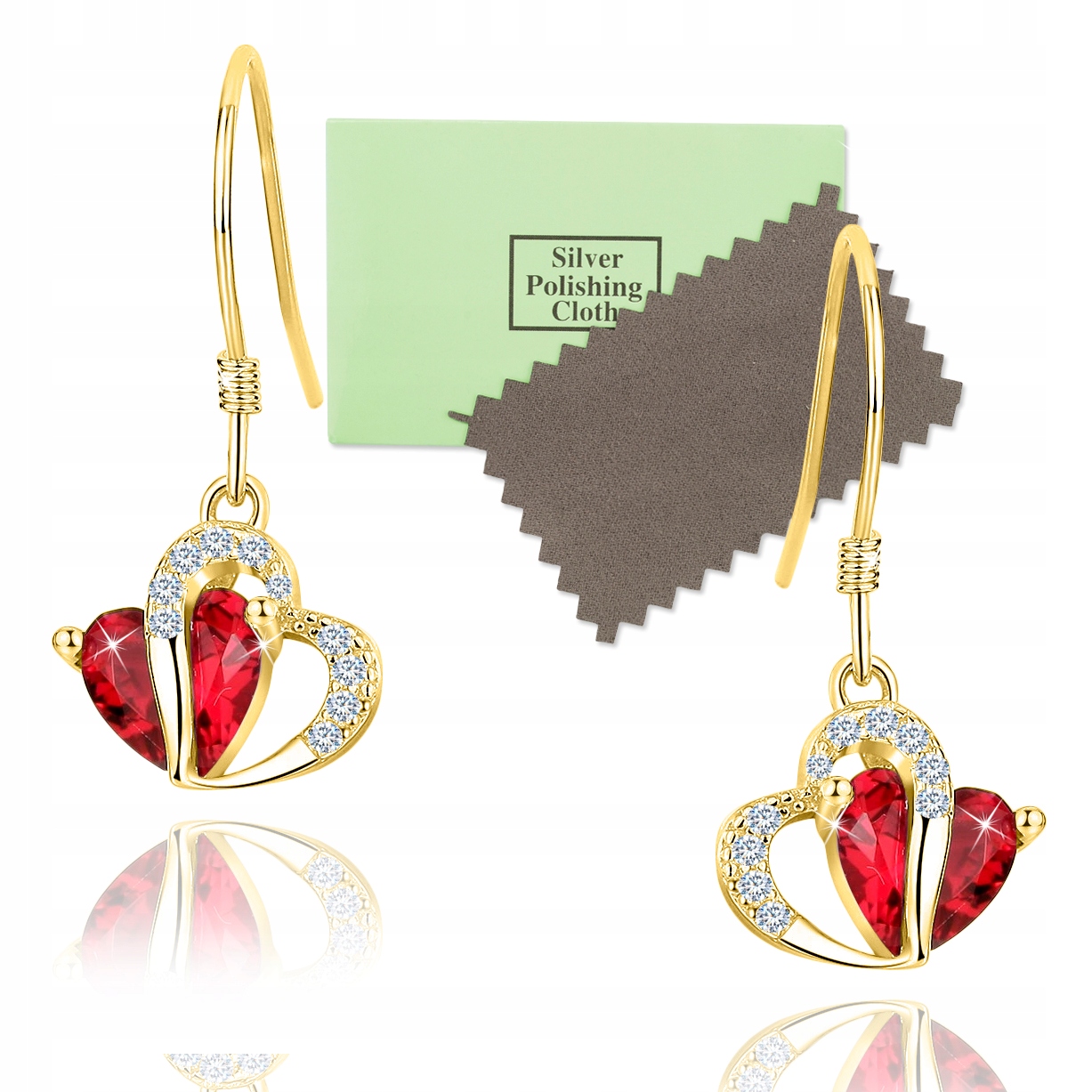 

Kolczyki Srebrne Pozłacane Serca 925 Dla Kobiety