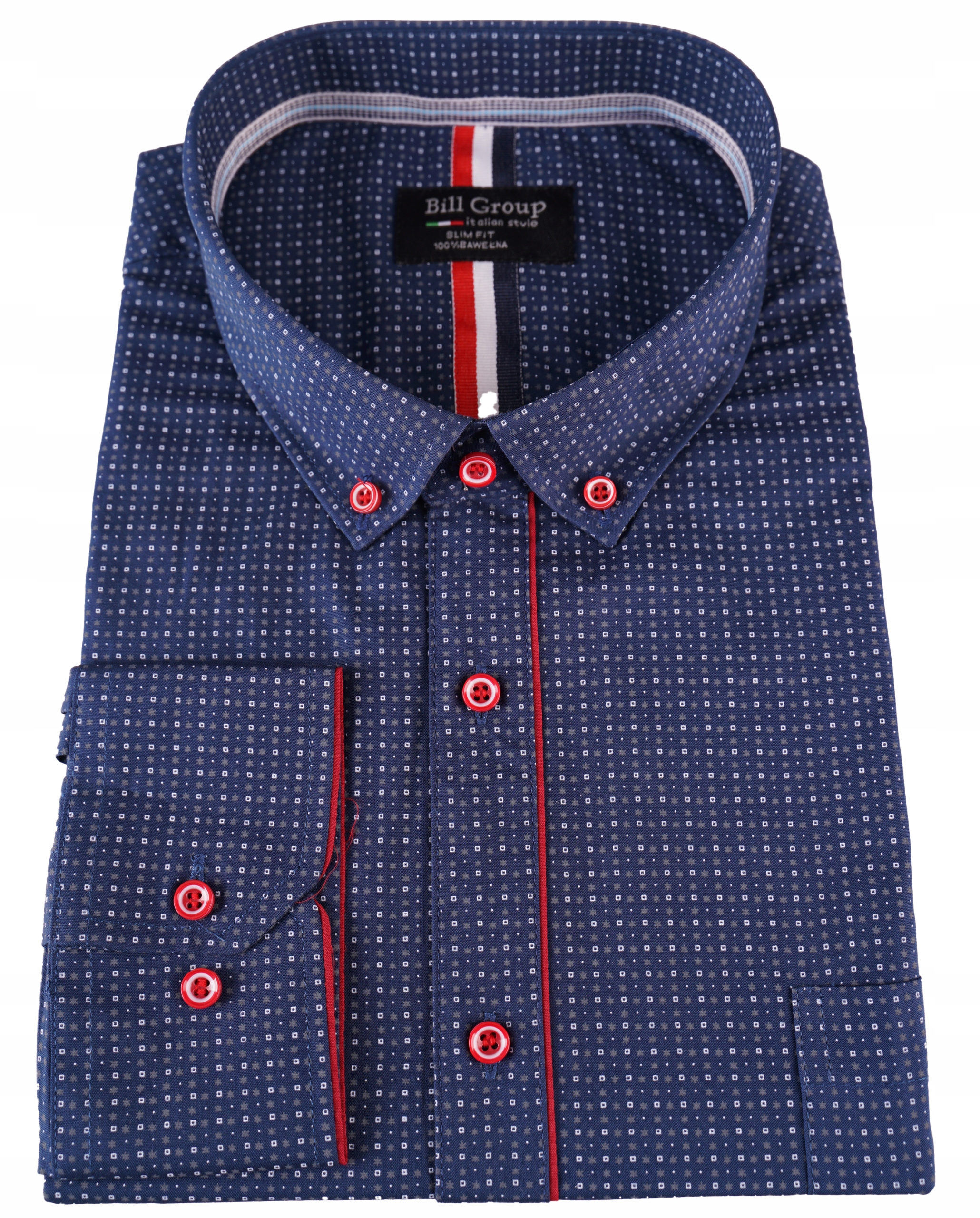 

Koszula Męska Niebieska Casual Duża Wzór 4XL 48/49