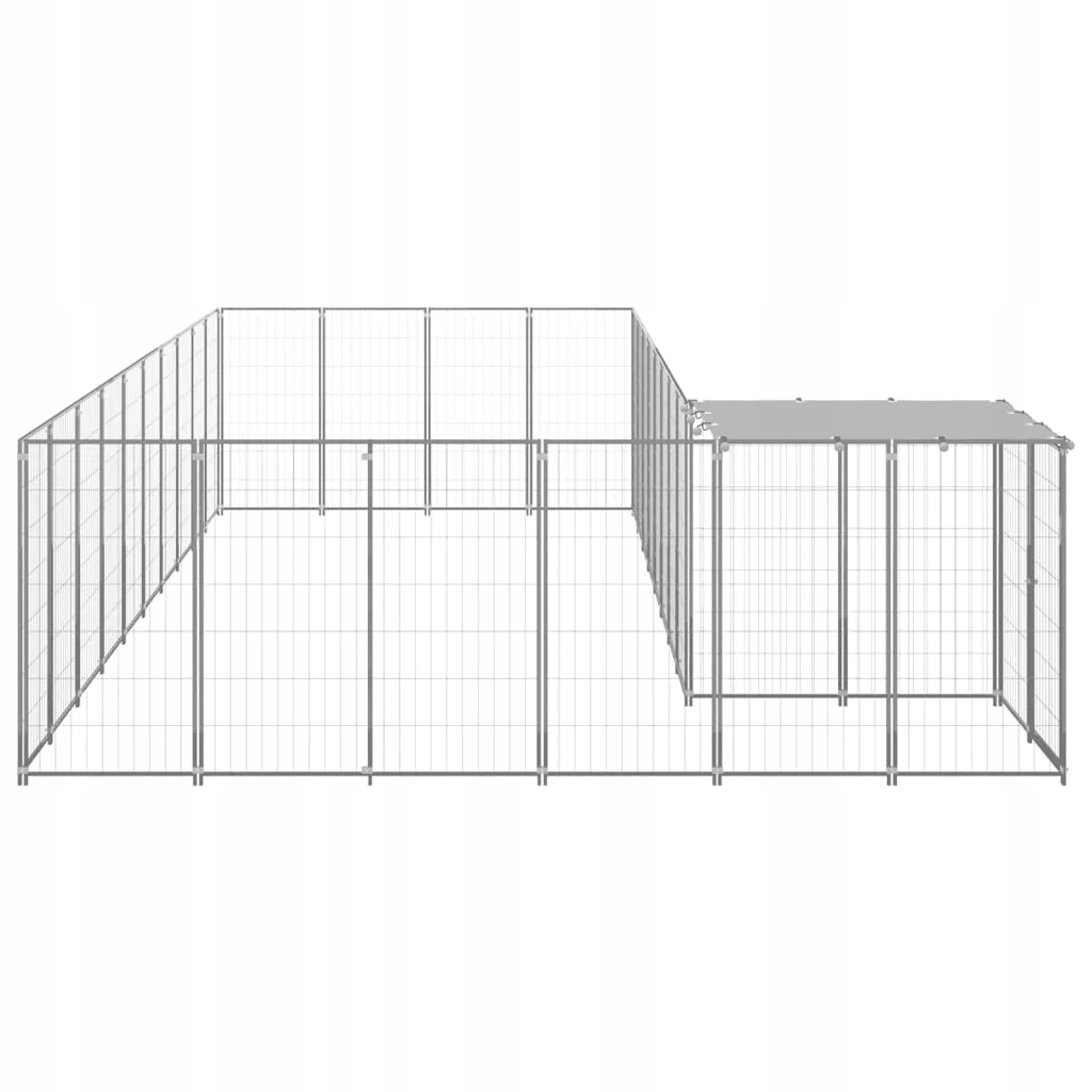 Fionshop 262848377 Psí kotec stříbrný 7,26 m² ocel