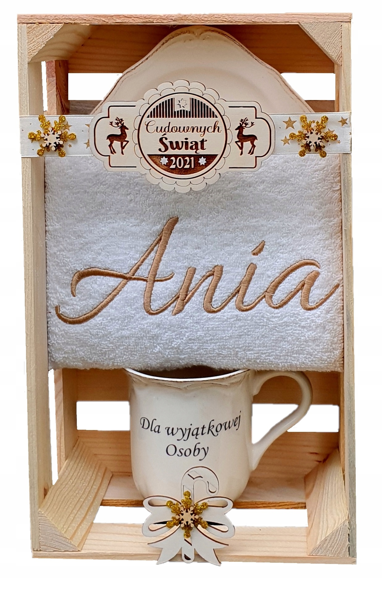 

Prezent,święta,na Mikołaja,pod Choinkę haft imię