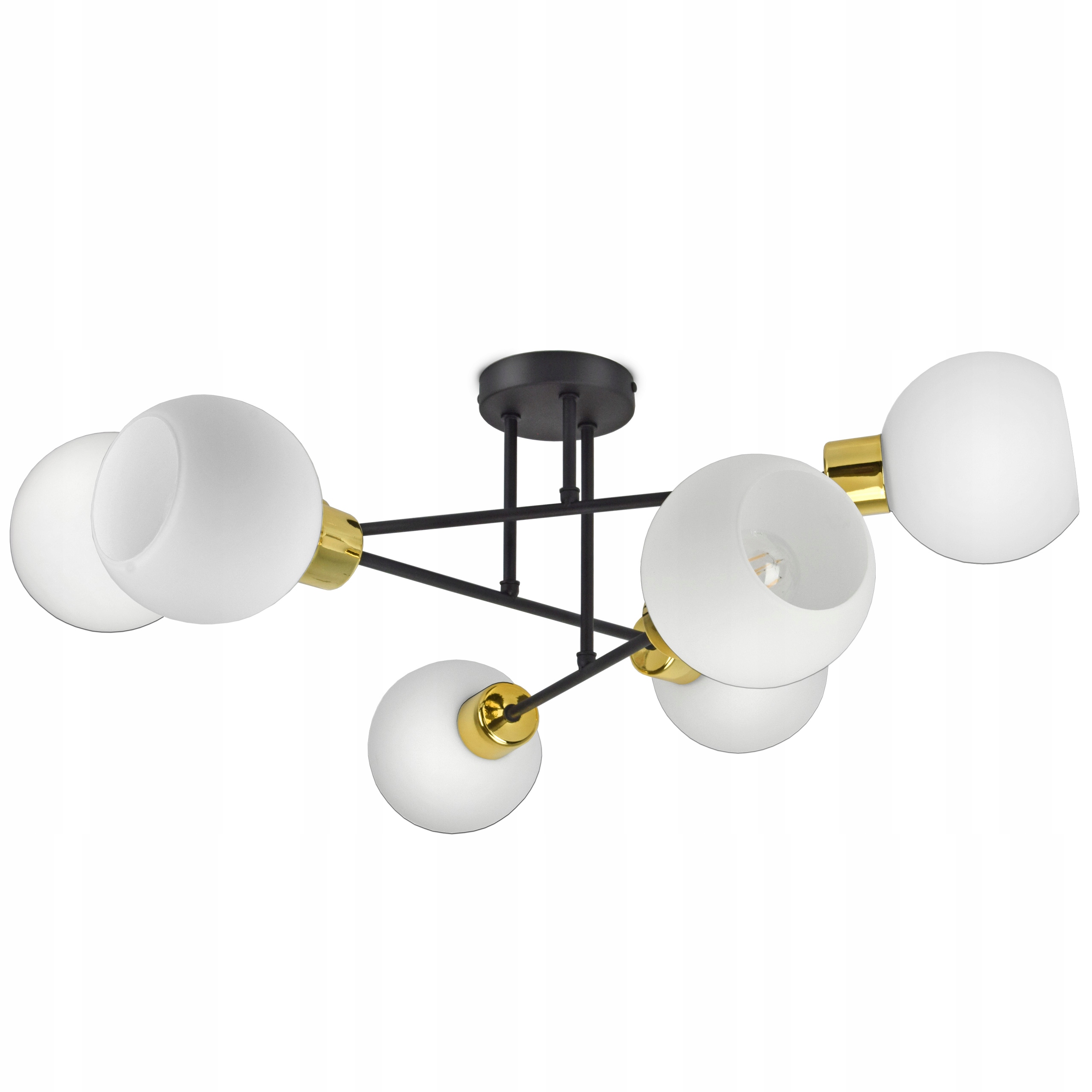 

Lampa Wisząca Żyrandol Szklane Kule Mleczne Led