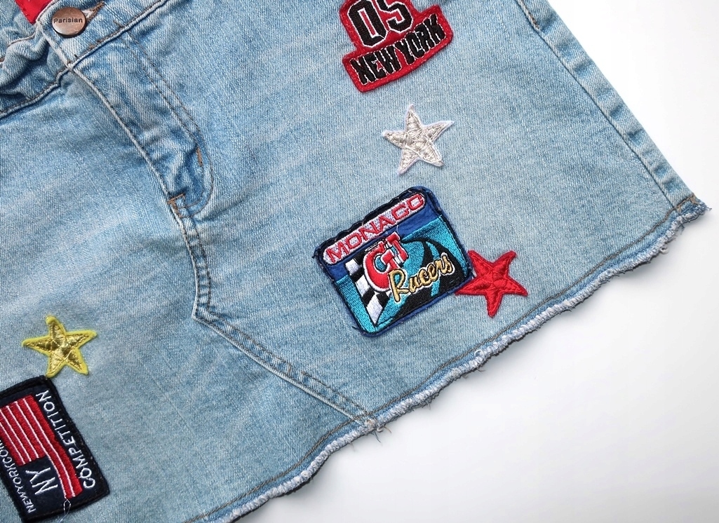 PARISIAN 40 L JEANSOWA SPÓDNICA MINI NASZYWKI SEXY Model KLASYCZNY