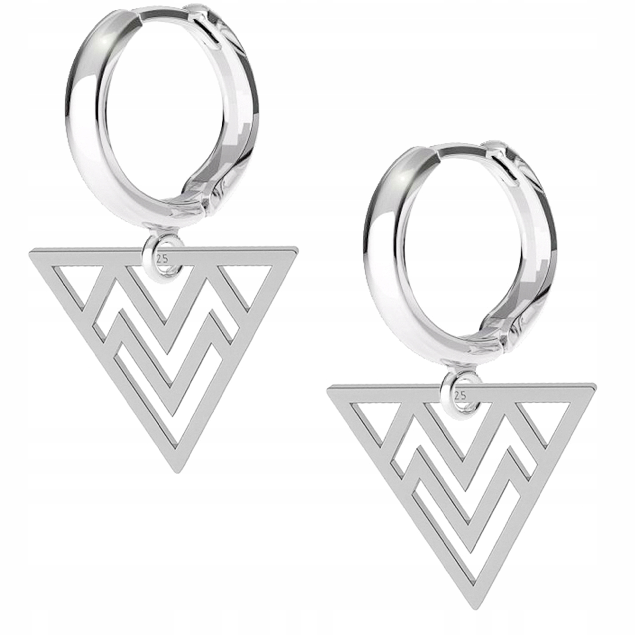 Stříbrné náušnice Trojúhelník Trojúhelníky 925