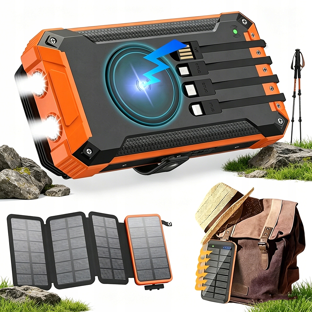 Power Bank Fotowoltaika 20000MAH Do Smartfona I Tabletu