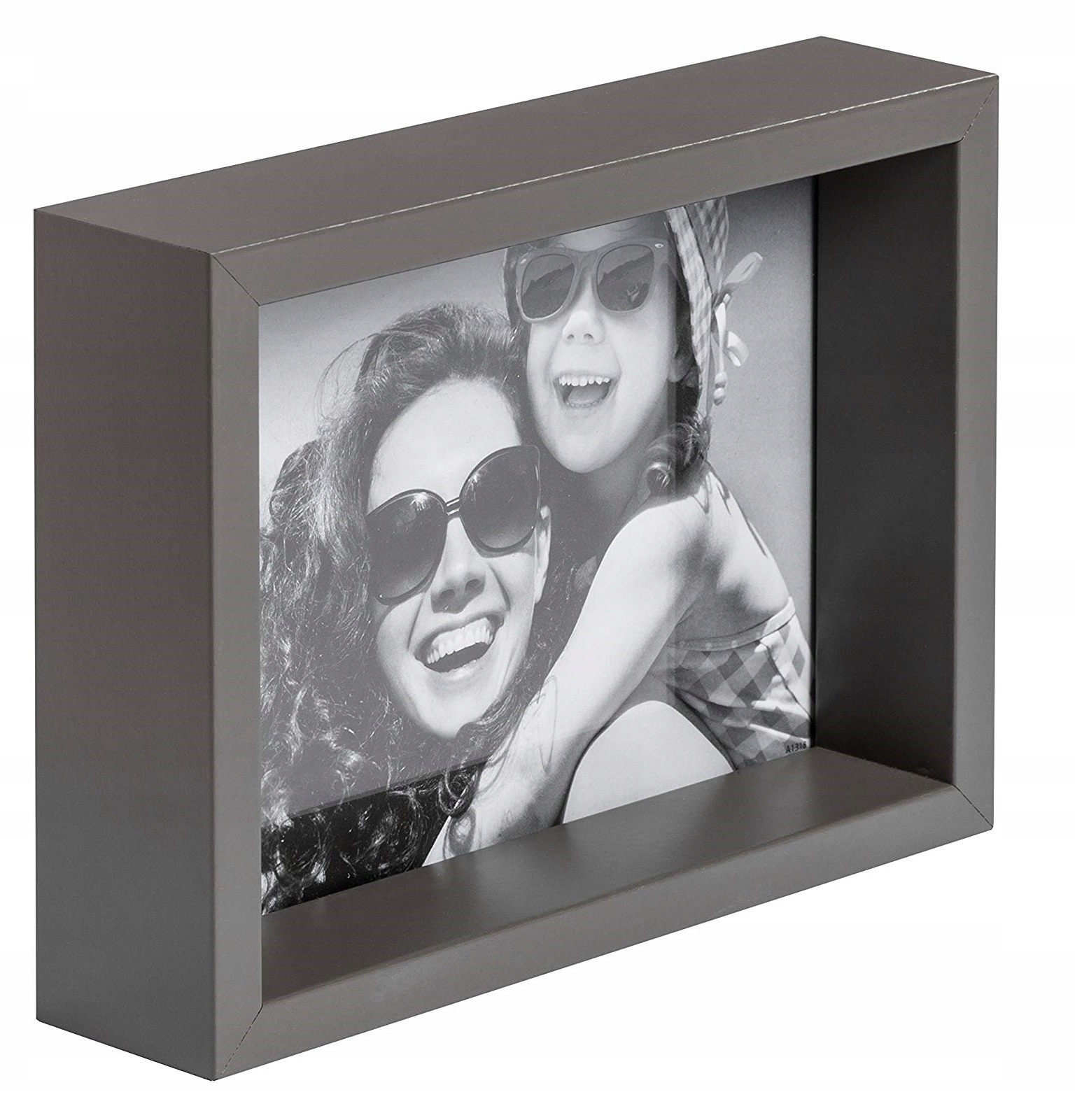 

Ramka foto na zdjęcie box głęboka 13x18 cm szara