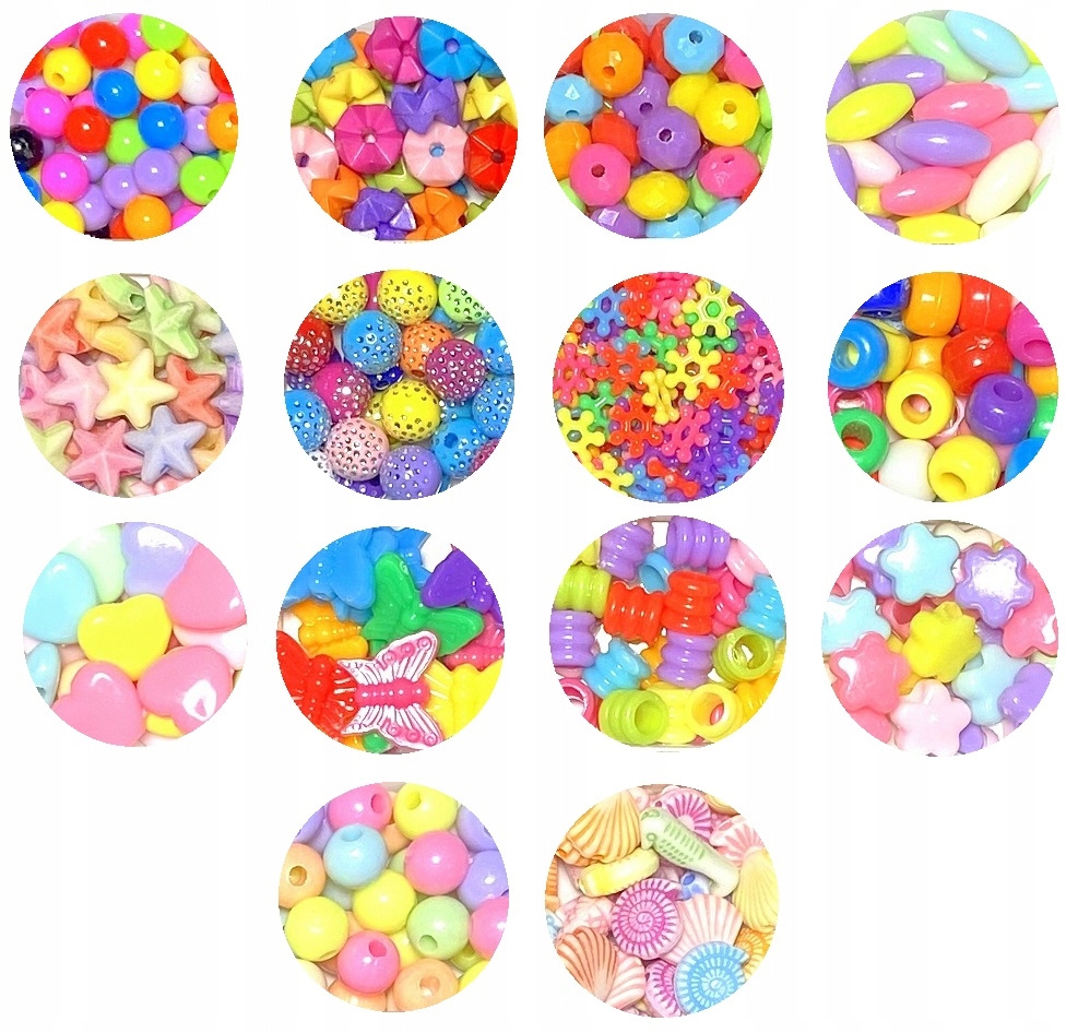 KREATYWNY ZESTAW KORALIKI DO ROBIENIA BRANSOLETEK Materiał inny