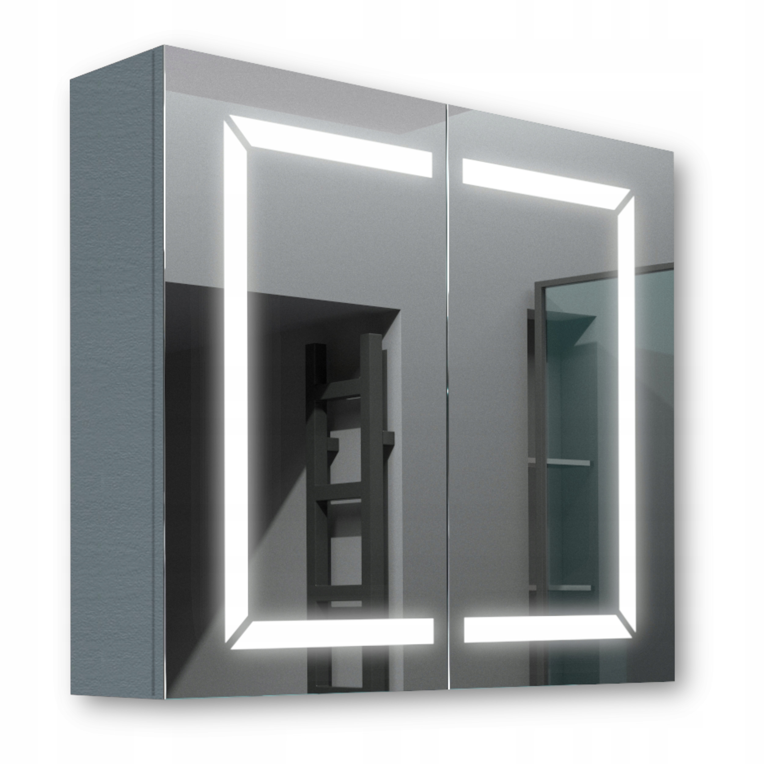 Drevená skrinka 80x70 Led zrkadlo Freya Antracit