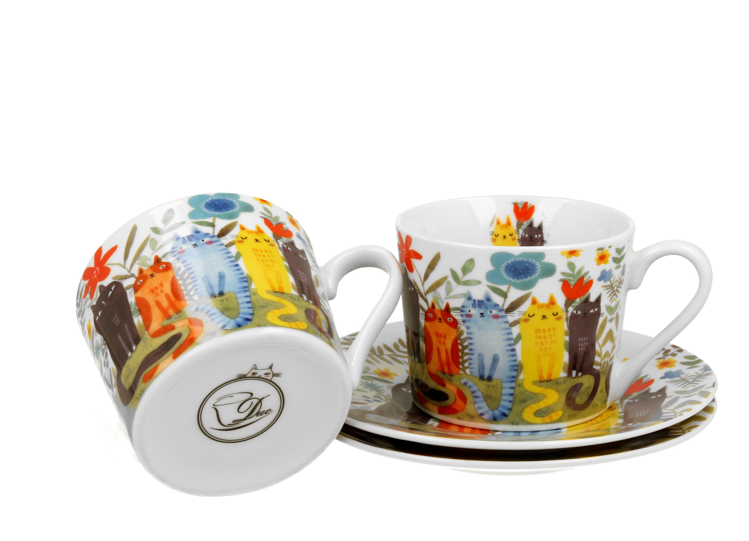 Zestaw filiżanek komplet 2 szt Koci Świat KOTY OGRODOWE Linia Koci Świat