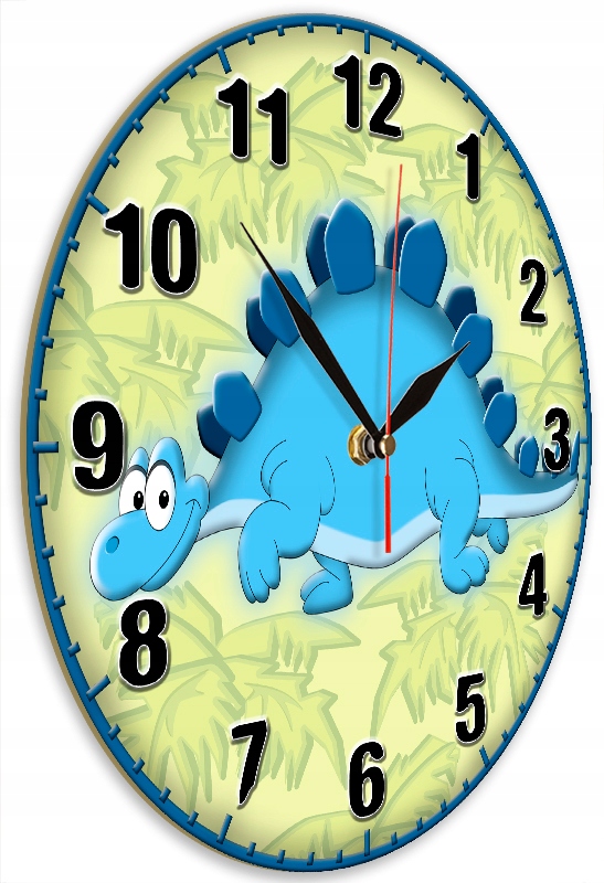 DINO niebieski (o) zegar ścienny płynący mechanizm Marka inna