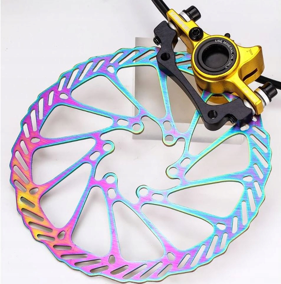 TARCZA HAMULCOWA ROWEROWA 160 MM - 6 ŚRUB W KOMPLECIE - KOLOROWA Rozmiar mm/ 