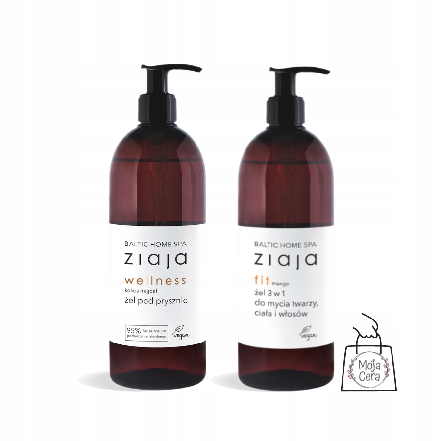 Ziaja zestaw żele pod prysznic BHS FIT+WELLNESS