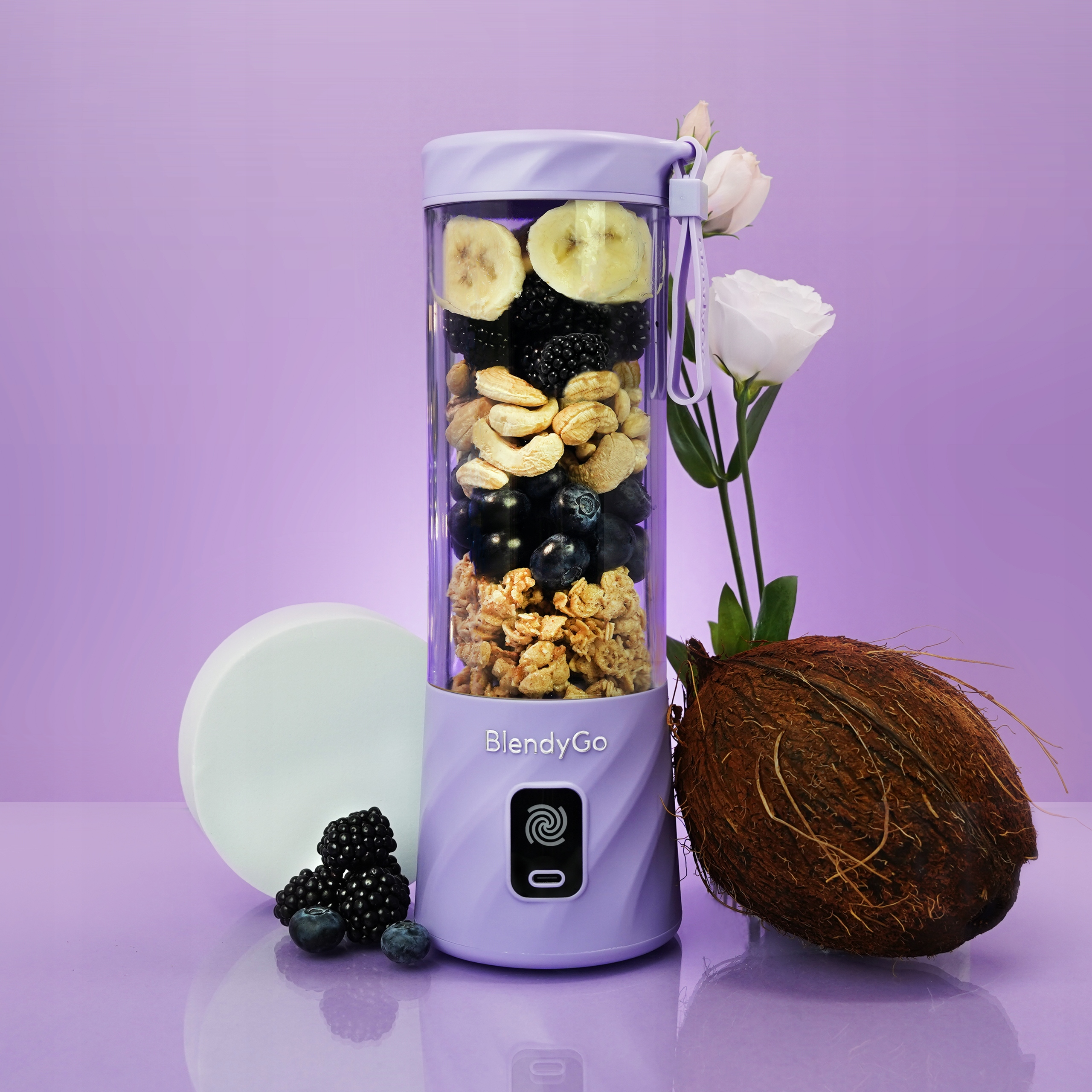 BLENDYGO 3 Przenośny Blender Smoothie USB 550ml BPA Free Lavender — miniatura 11