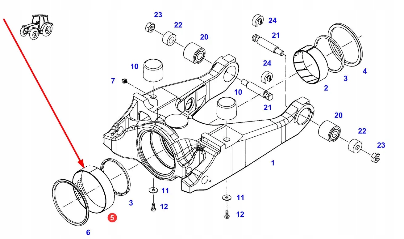 M219PB0520040 Tuleja ślizgowa przedniej osi Numer katalogowy części FCM219PB0520040