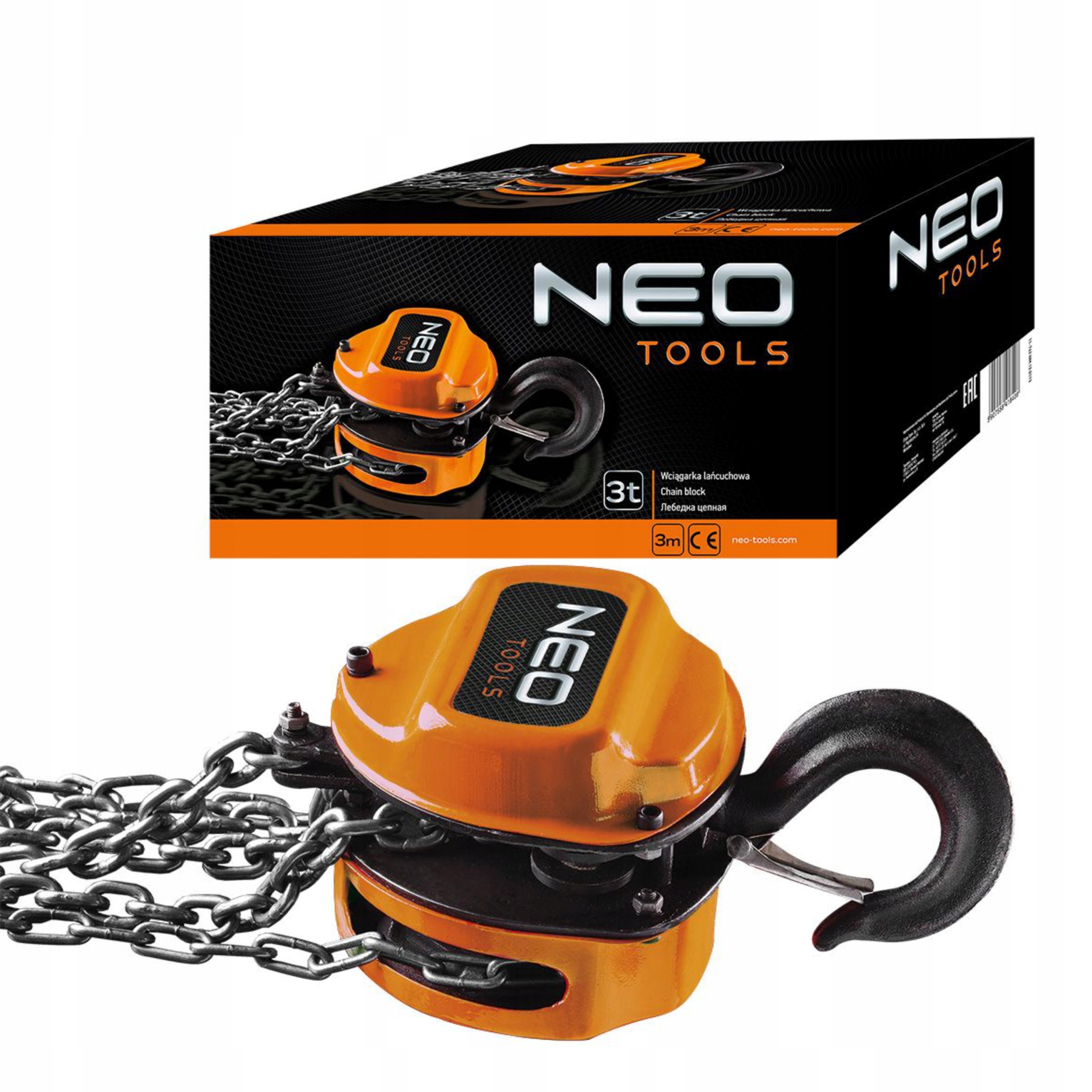NEO TOOLS WCIĄGARKA WYCIĄGARKA ŁAŃCUCHOWA 3t STALOWY ŁAŃCUCH 3m 11-762