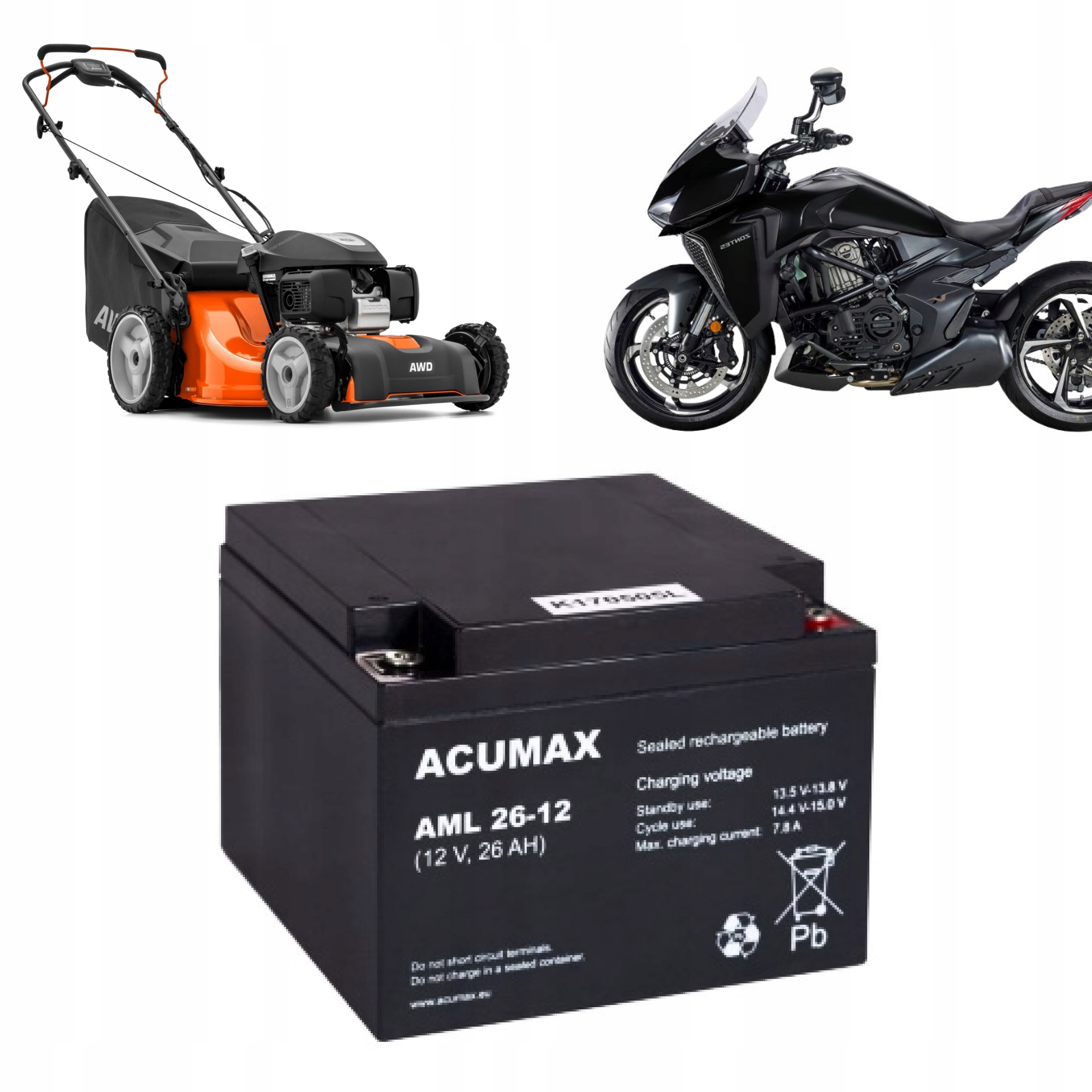 Akumulátor bezúdržbový olověný Acumax Aml 26-12 26Ah 10-12 let