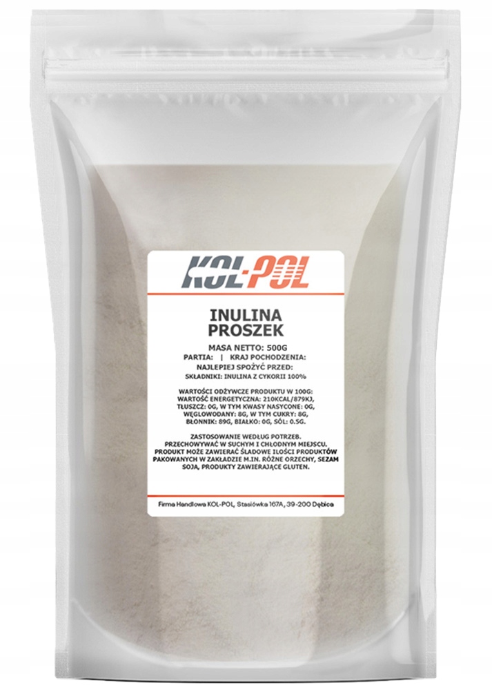 INULINA 500g Naturalny probiotyk czysta proszek | Kol-Pol Stan opakowania oryginalne