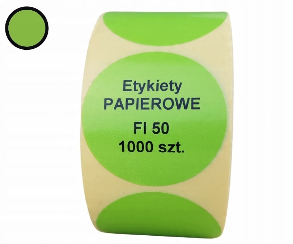 

fi 50 okrągłe zielone etykiety samoprzylepne 1000