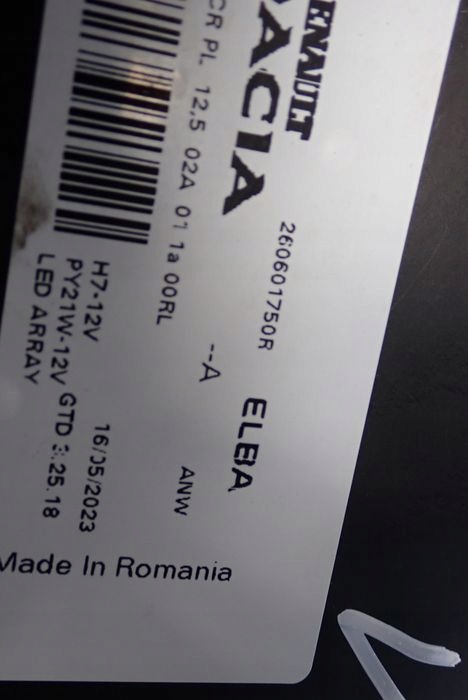DACIA SANDERO LOGAN III JOGGER 20- reflektor left light left 260601750R