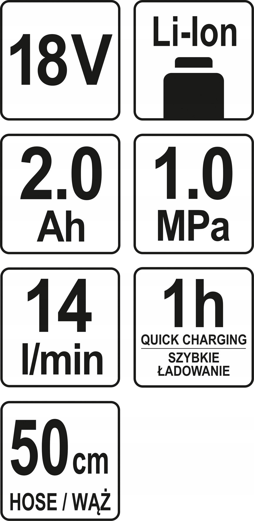 PISTOLET DO POMPOWANIA 18V 2,0AH+ŁAD Marka Yato