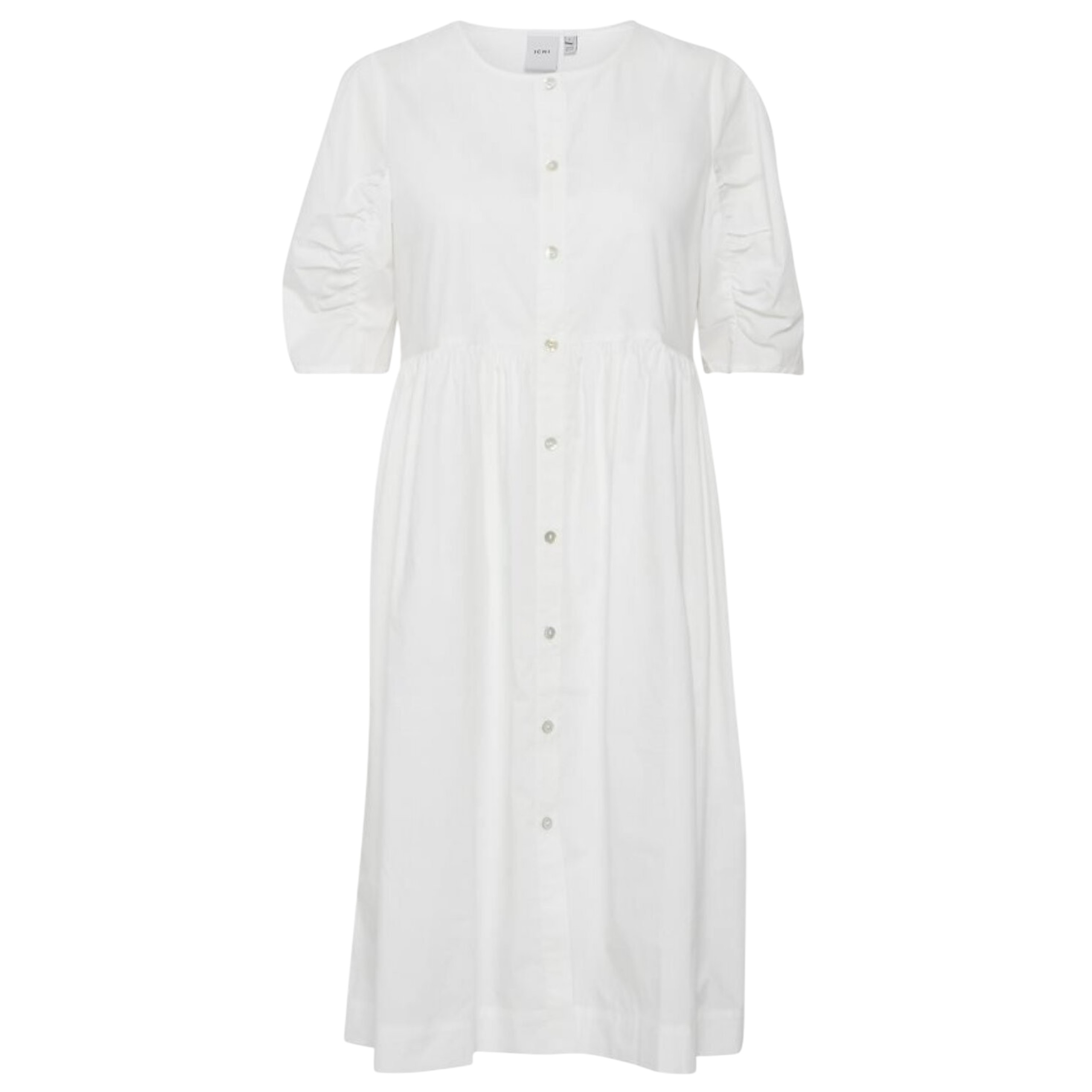 Šaty s volným krátkým rukávem a nařasenými kapsami Ichi 44