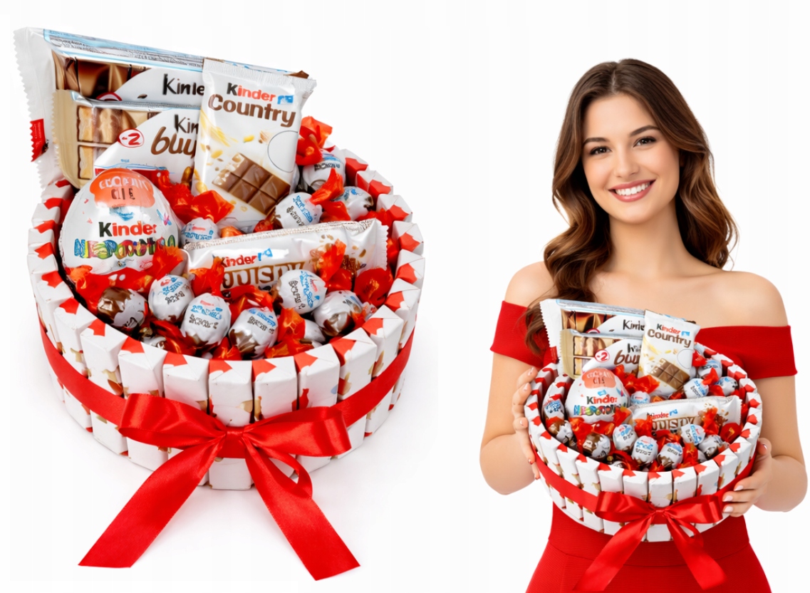 Dort Kinder Dárkový koš Sada sladkostí Kytice Dárek pro ženu