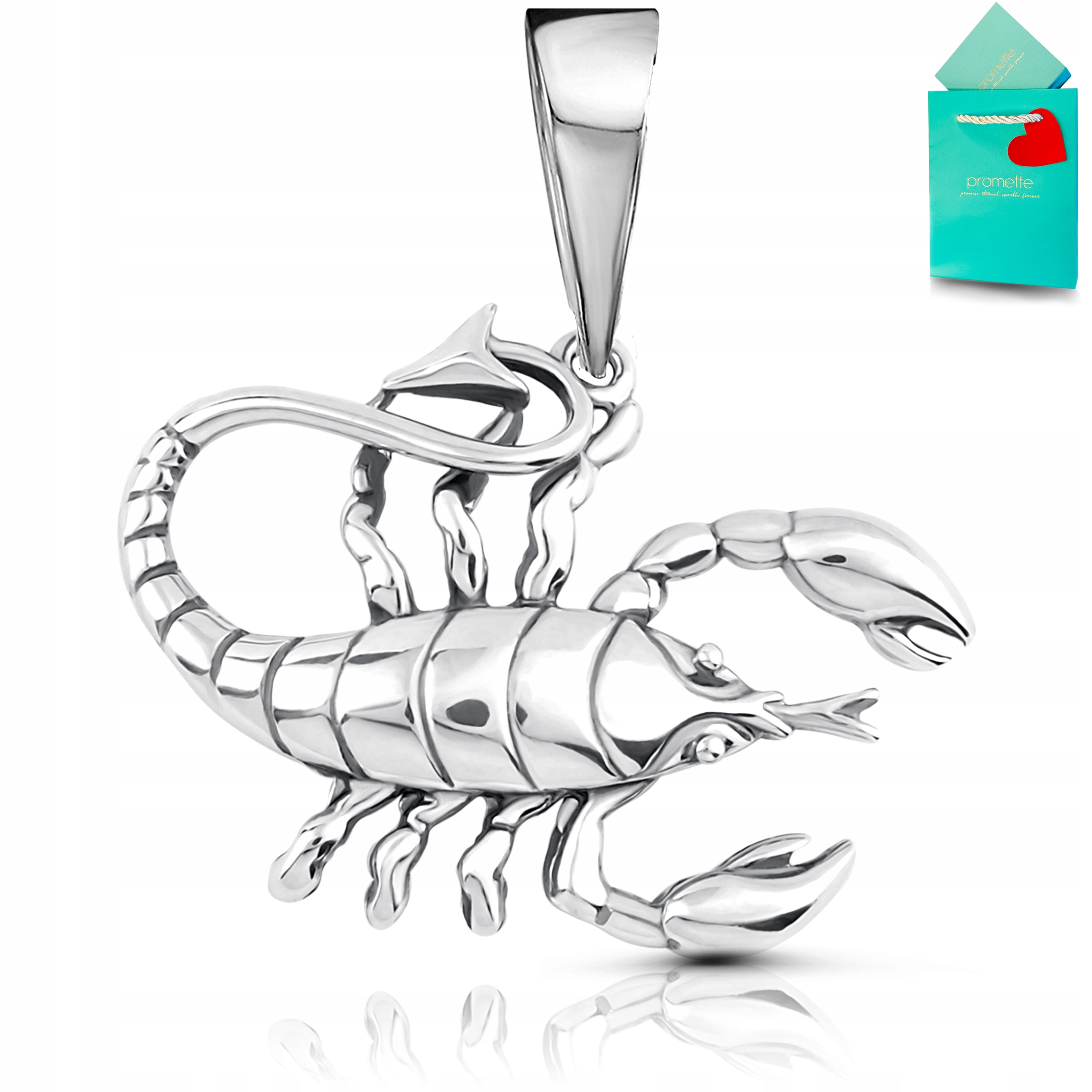 Přívěsek pánský stříbrný velký štír, stříbrný přívěsek pro muže 925