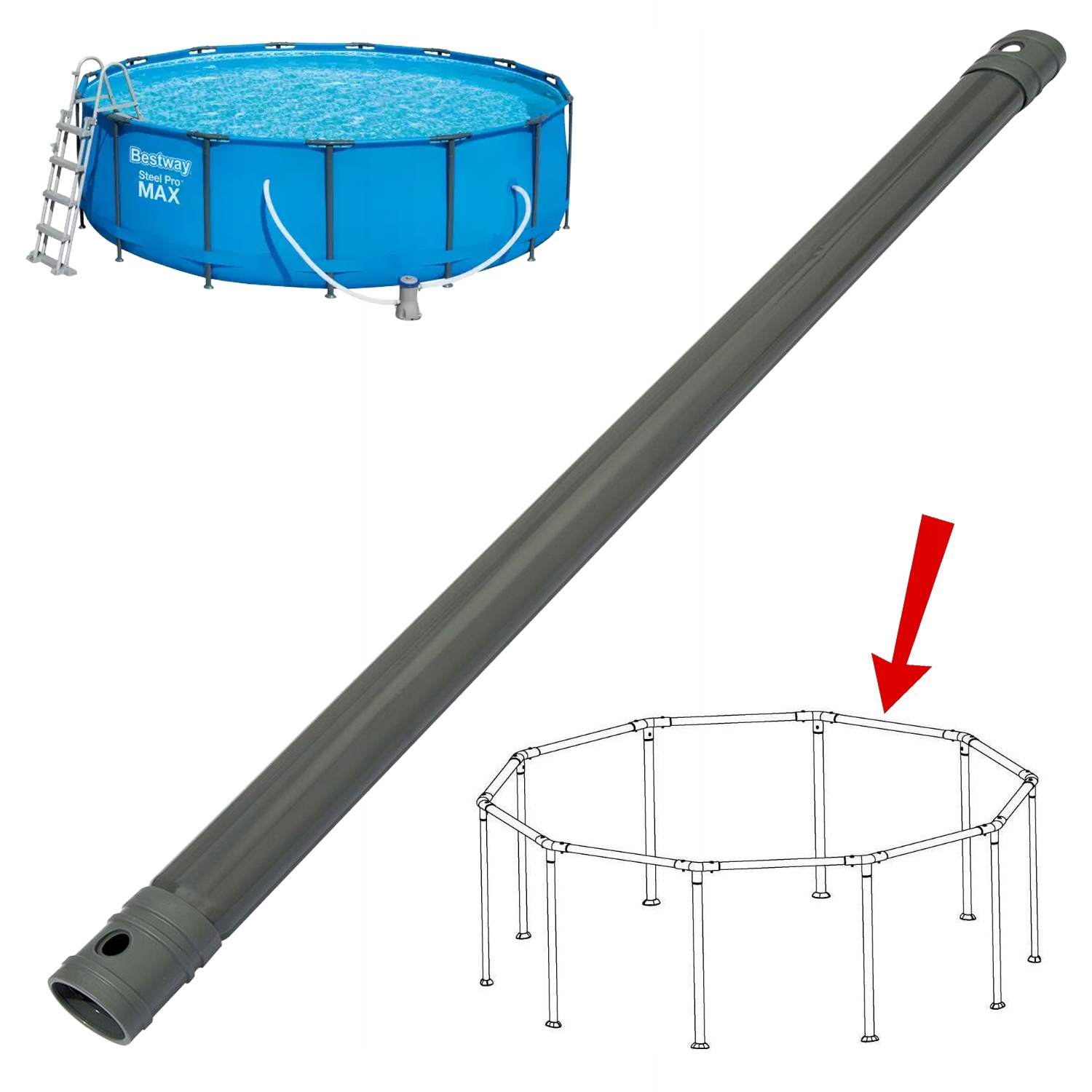 Horizontální trubka pro rám bazénu Bestway 56438