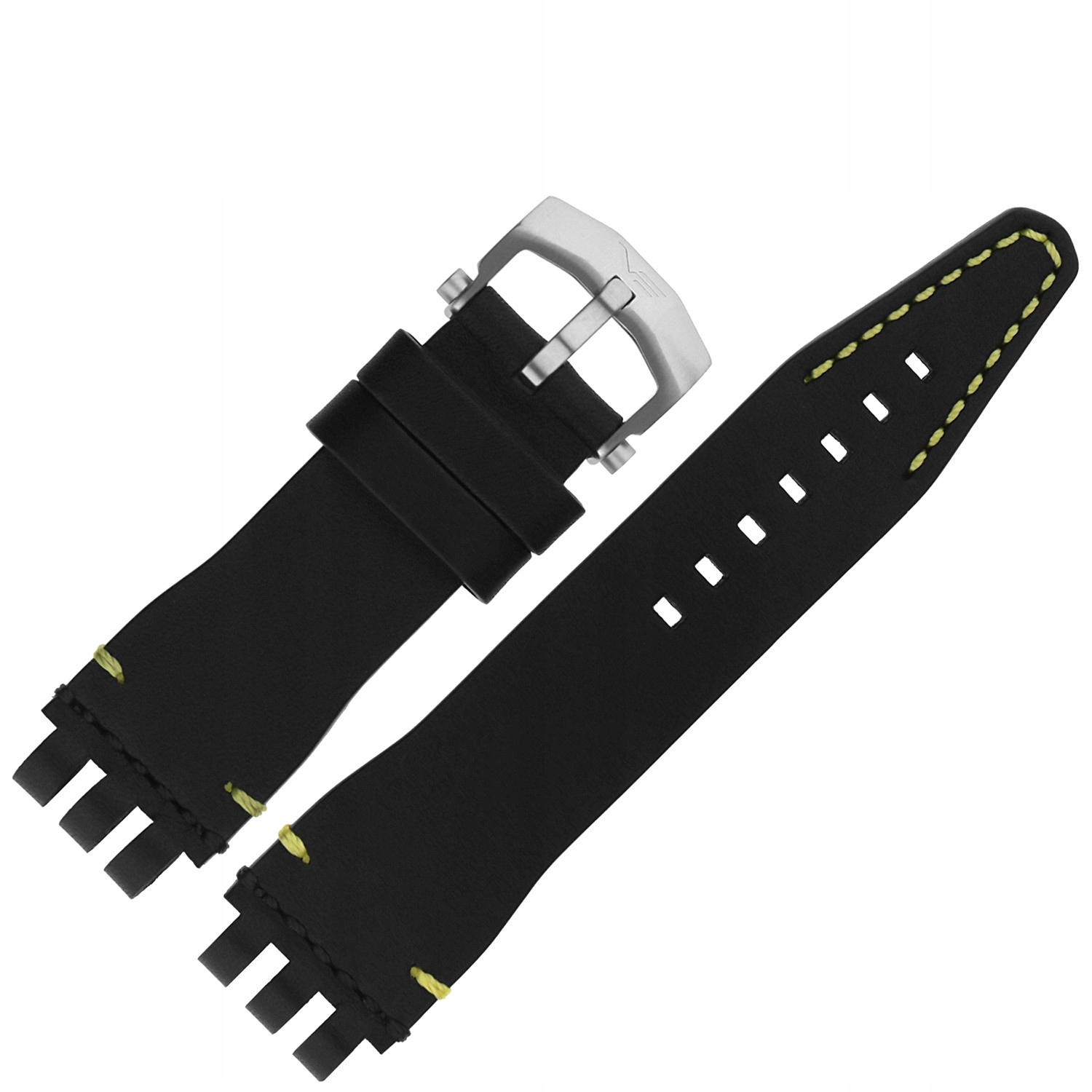 Pásek Energia 3 Kůže (A718) černý s krémovou lesklou barvou