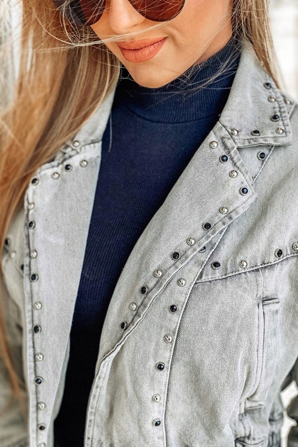 KURTKA jeans CIMINY PARIS ĆWIEKI KATANA M Długość do pasa